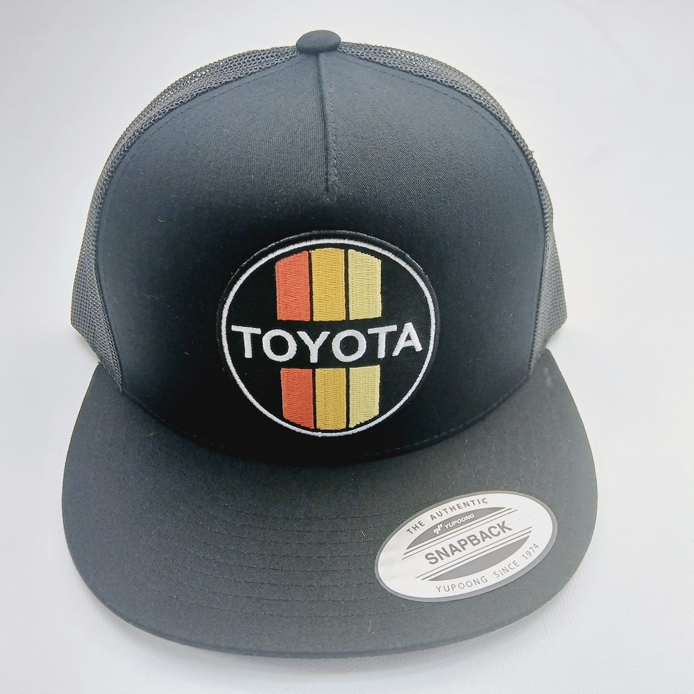 Toyota Patch Black Flat Bill Mesh Snapback Hat